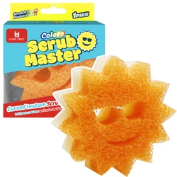 Scrub Master Scratch-Free Multipurpose Dish Sponge - BPA Free & Made with Polymer Foam - Stain & Odor Resistant Kitchen Sponge