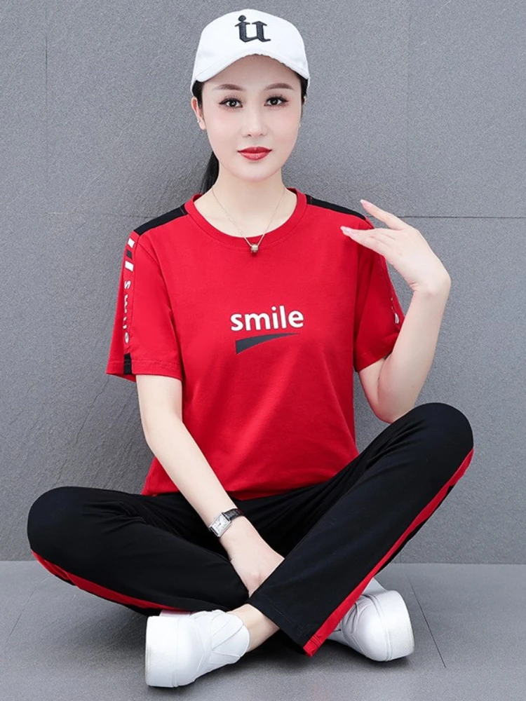 Tracksuits Ladies 2022 Summer New Women Clothing Summer Fashion Casual Sportswear Suit Shuffle Dance Square Dance Two-piece Set