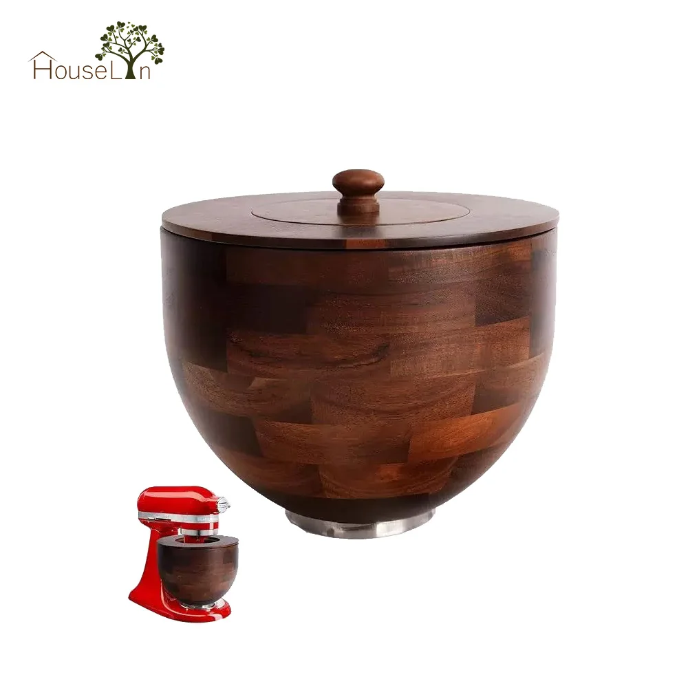 Wooden Dough Bowl Baking Utensils Solid Wood Bowl Custom-made Large Size Stand Mixer  Wooden Pasta