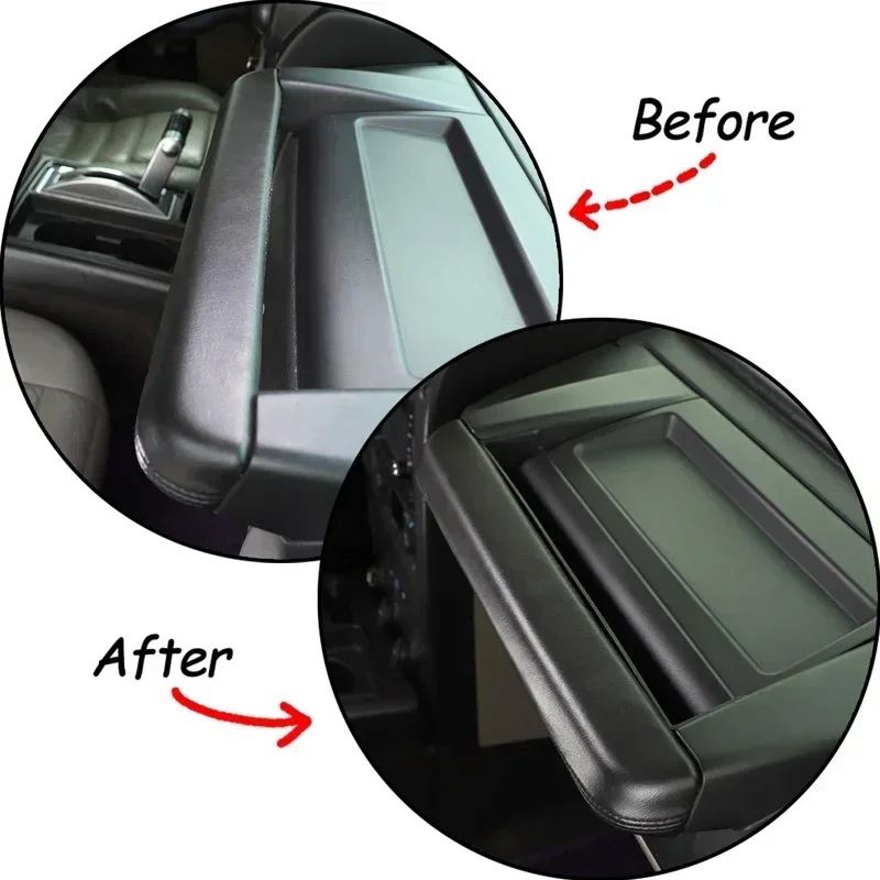 1Pcs ABS Black For Hummer H2 2003-2007 Car Interior Co-pilot Dashboard Handle Storage Box Mobile Phone Tray Molding Accessories