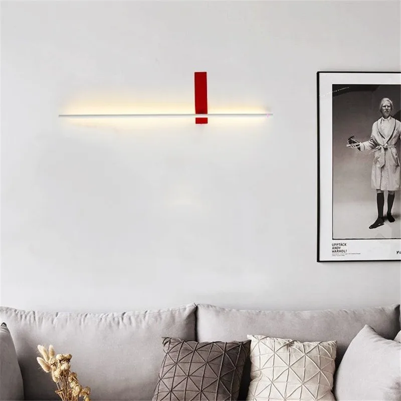 Imagem -04 - Italiano Lâmpada de Parede Designer Minimalista Long Wall Sconce Sala Corredor Arte Quarto Criativo Banheiro Luzes