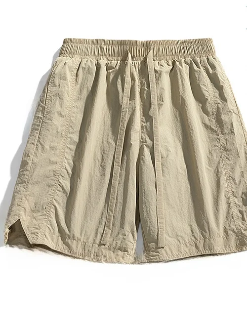 

Мужские летние тонкие спортивные брюки из ледяного шелка свободного кроя, быстросохнущие, дышащие, длиной до колена, для пляжа и повседневной носки