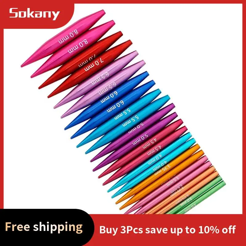 A59E-Mini 5.5Cm Aluminum Circular Knitting Needles Set Sleeve Collar Needle Removable Ring Needle Set Sewing