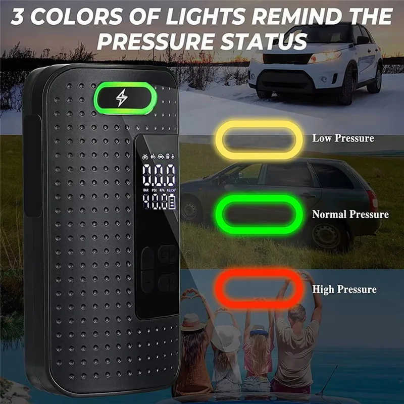 

Portable Electrical Car Air Pump Wireless Tire Inflatable Pump Inflator Air Compressor Pump For Car Motorcycle Bicycle-A28K