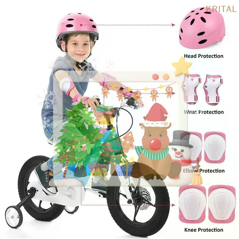 

Children's Knee Pads 6-Piece Protective Gear / Skating Safety Gear Wrist Guards, Elbow Pads, Knee Pads