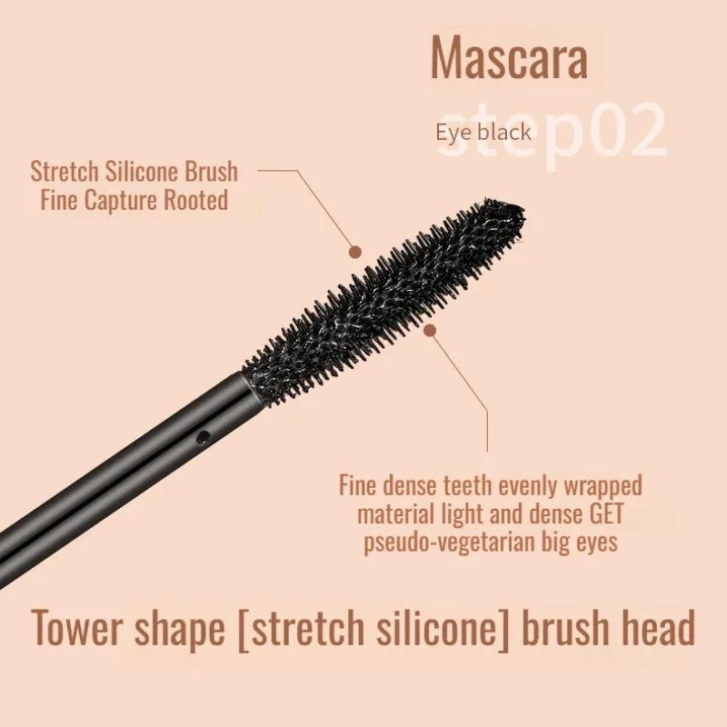 Volume Curl Curler 2-in-1 Design Mascara Waterproof Sweatproof Lengthening Curl Defining Primer Fine Brush Non-Smudge