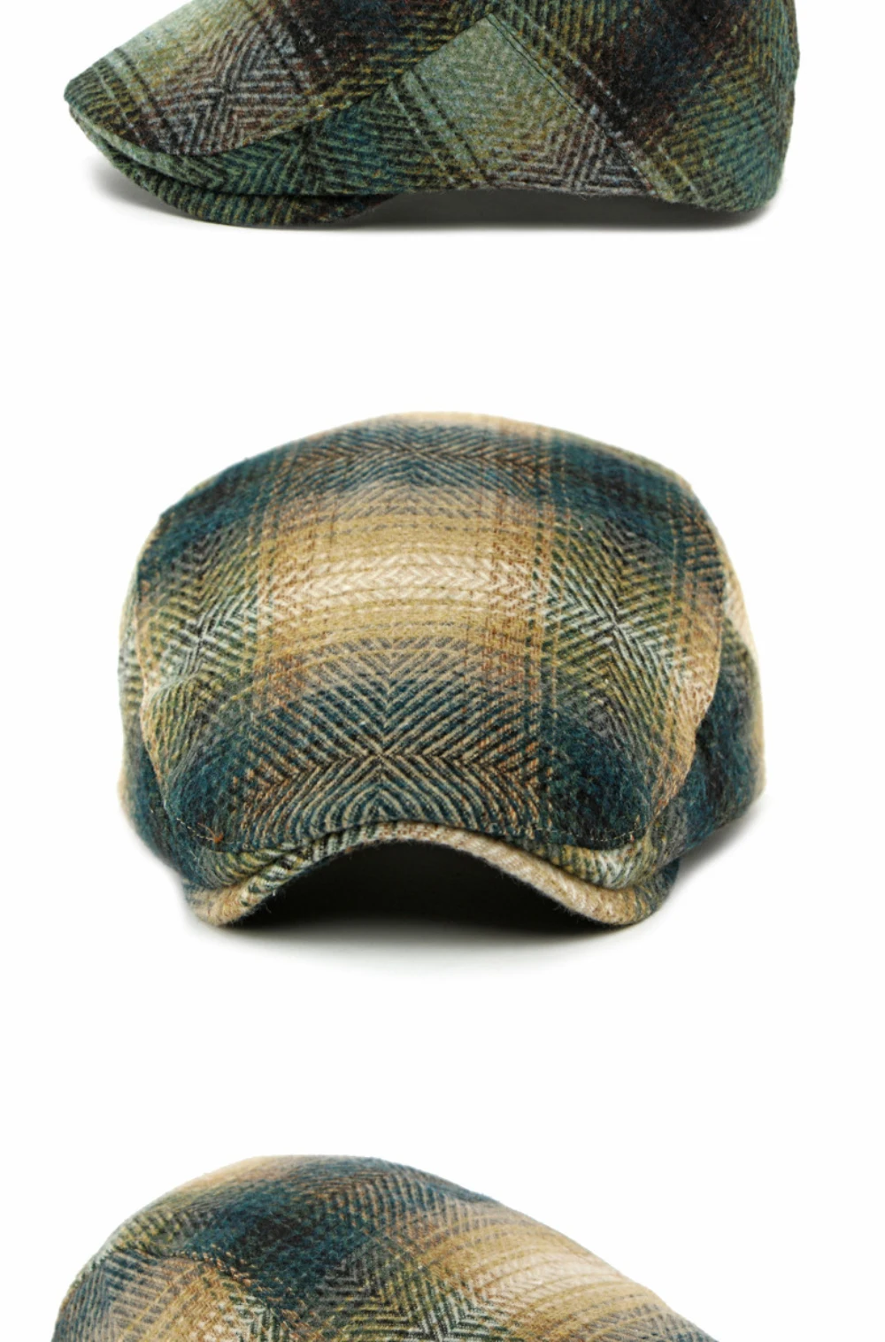 HT4883 Herren Berets Frauen Herbst Winter Plaid Wolle Baskenmütze Hut Künstler Maler Achteckige Flache Kappe Männlich Weiblich Einstellbare Baskenmütze Kappen – Detail 8