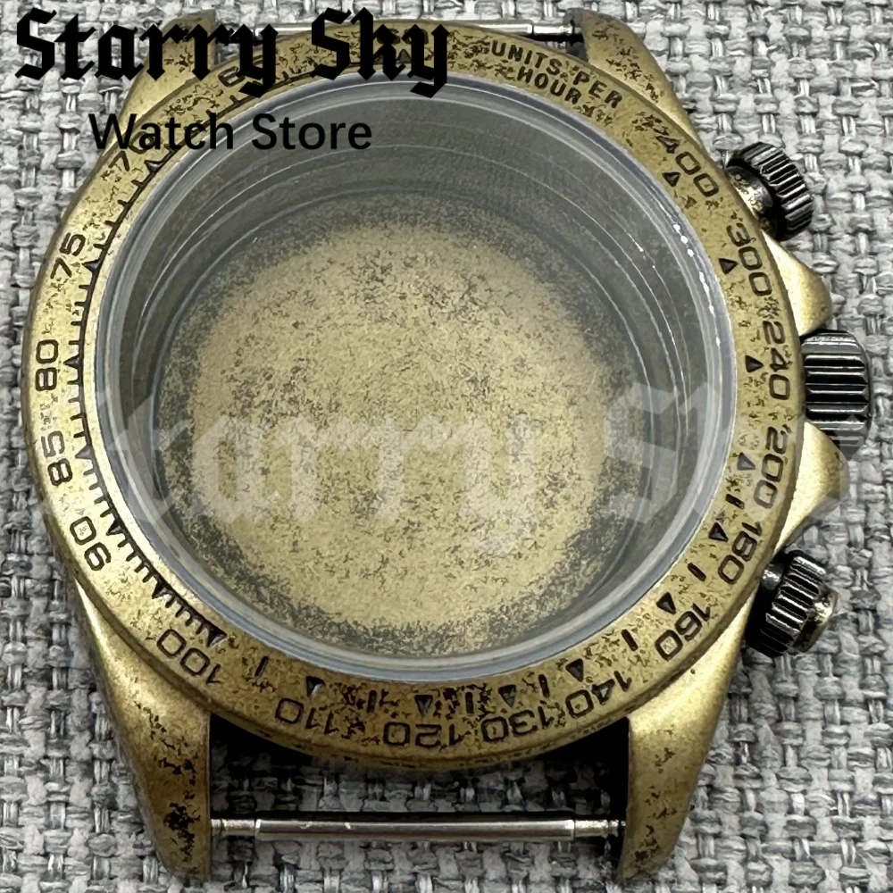 

Корпуса для часов Starry Sky 39 мм с бронзовым покрытием и винтажным сапфировым стеклом, подходят для кварцевых механизмов VK63 VK64, аксессуары для часов.