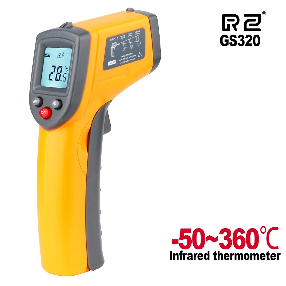 Digital Infrared Thermometer Laser Temperature Meter Non-contact Pyrometer Hygrometer IR termometro GS320 Handheld Pyrometer