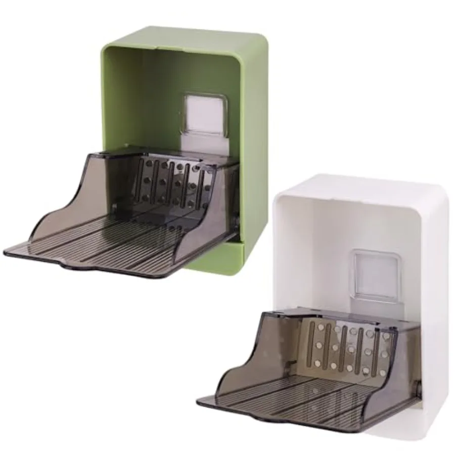 

2-упаковое клейкое мыльница для Sr Wall Самосливный держатель для мыла с подносом Настенный пластиковый контейнер для мыла для летучей мылы