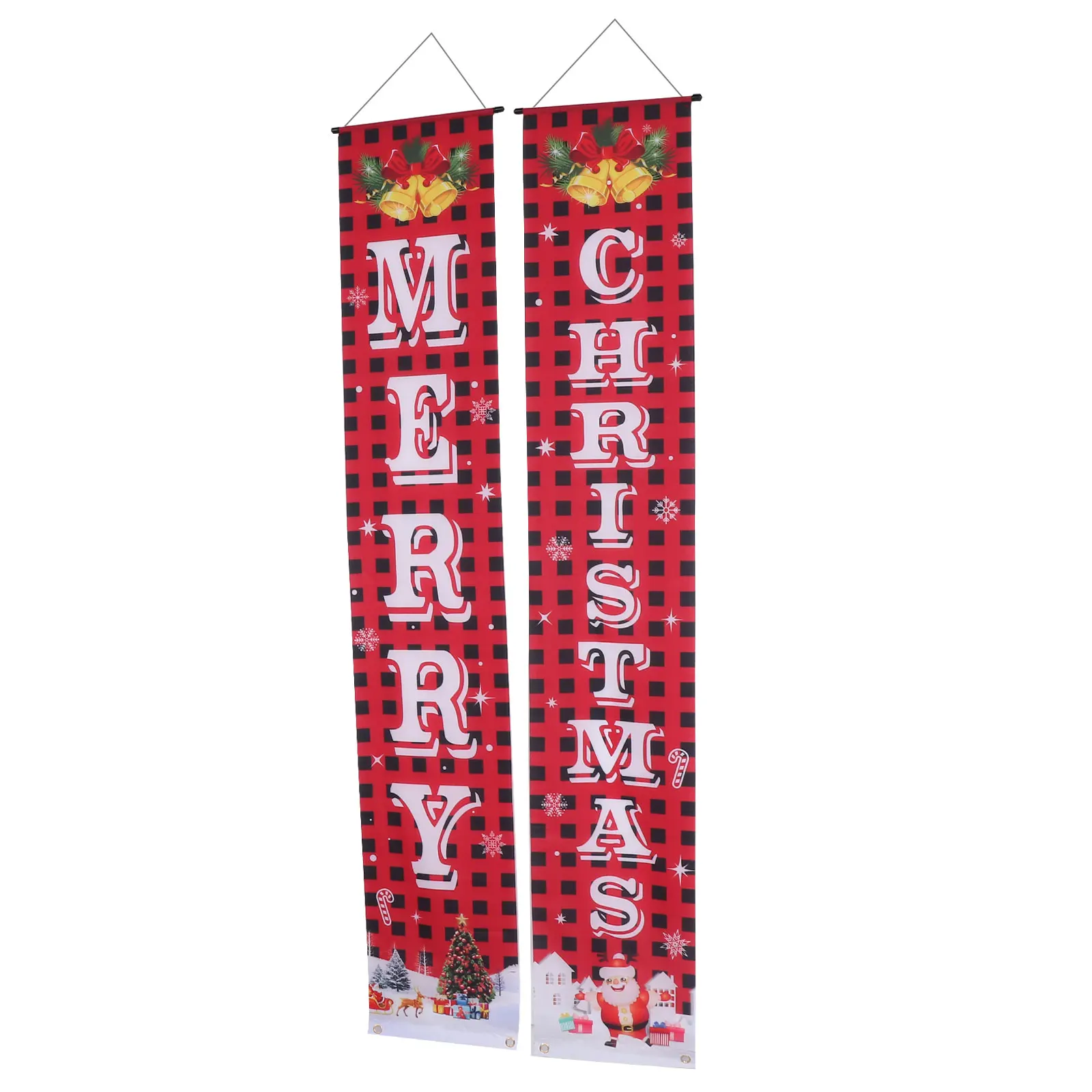 

Christmas Banners Door Sign Festive Reusable Xmas Door Sign Hanging Festive Couplet Outdoor Porch Banner