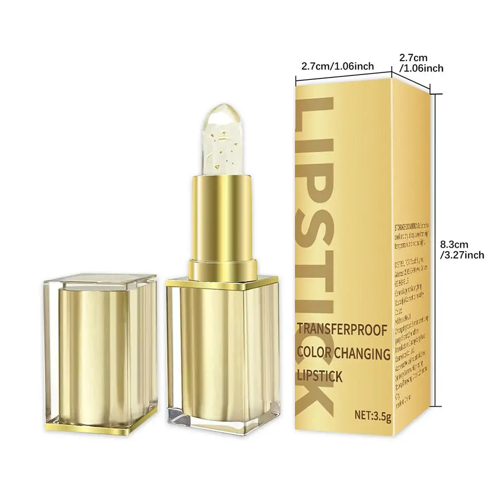 Rossetto fiore donna che cambia colore temperatura trasparente impermeabile idratante gelatina di cristallo balsamo per labbra perlescente cosmetico