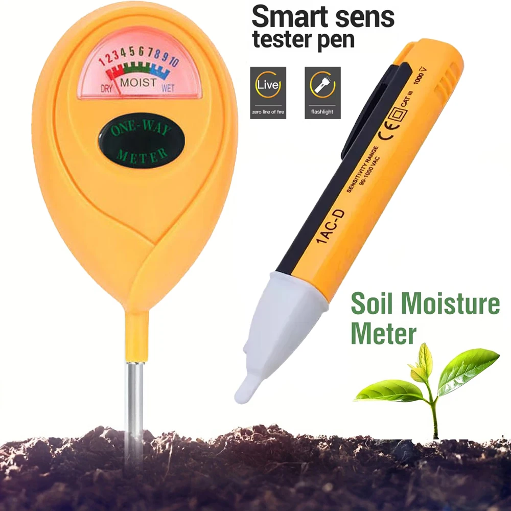 

1pc Portable Hygrometer Tester Soil + 1 PCS Non-contact Induction Test Pencil