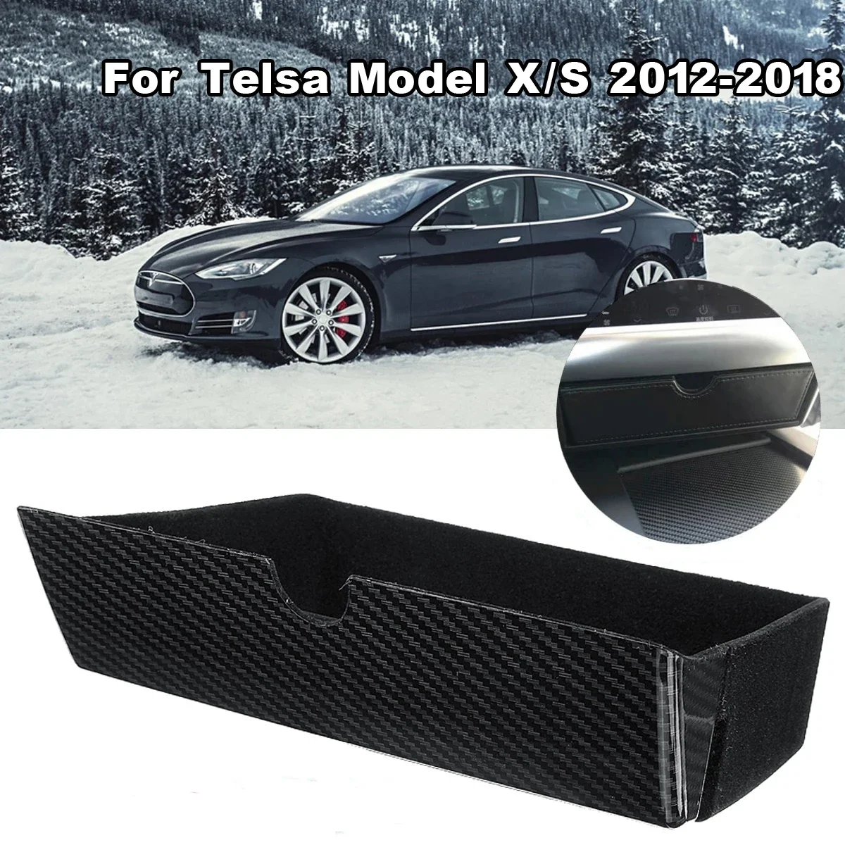 Per Tesla Model X Model S 2012 2013 2014 2015 2016 2017 2018 vassoio del cassetto della scatola di immagazzinaggio della Console centrale in stile