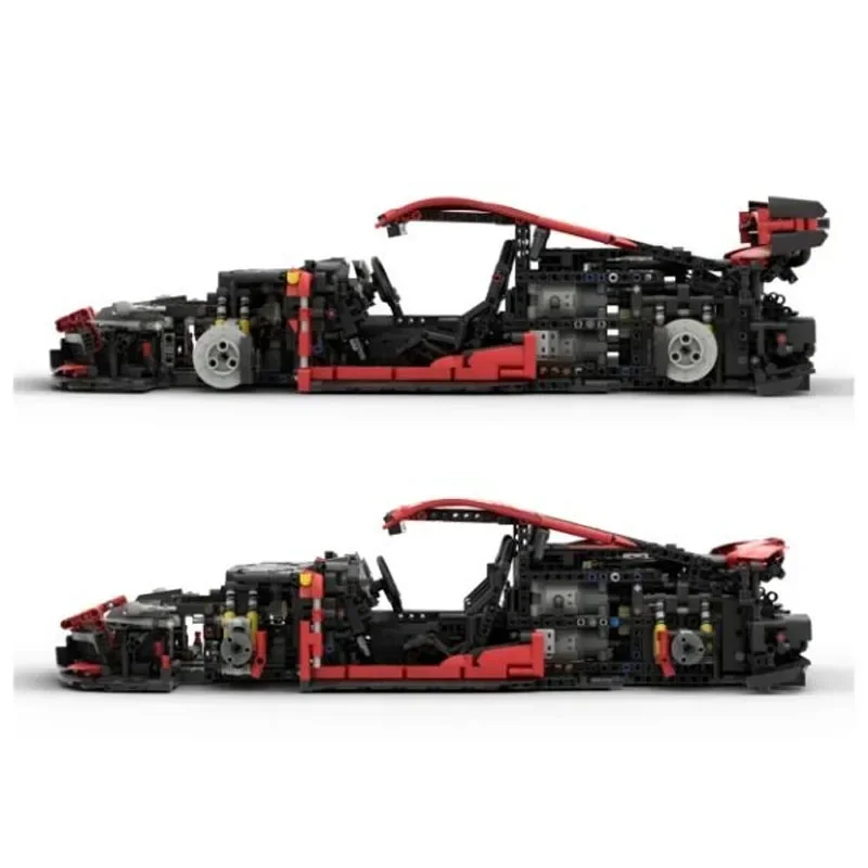 MOC-136039 สีแดงใหม่ไฟฟ้า RC Supercar ชุด Splicing Building Block รุ่น 3569 ชิ้นส่วนอาคารบล็อกของเล่นเด็กของขวัญ