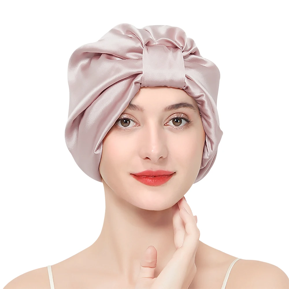 

100% Pure Mulberry Silk Bonnet Sleeping Cap for Women Hair Bands Turban Bonnets Hair Sleeping Bandana Headwrap 19 Momme
