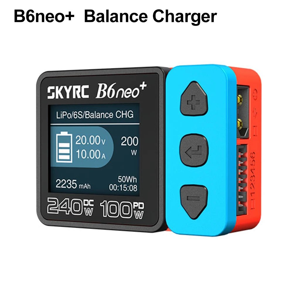 Caricabatterie intelligente SkyRC B6 neo Caricabatterie bilanciato batteria LiPo DC 200W PD 80W SK- 100198   Scaricatore caricabatterie compatto 6S