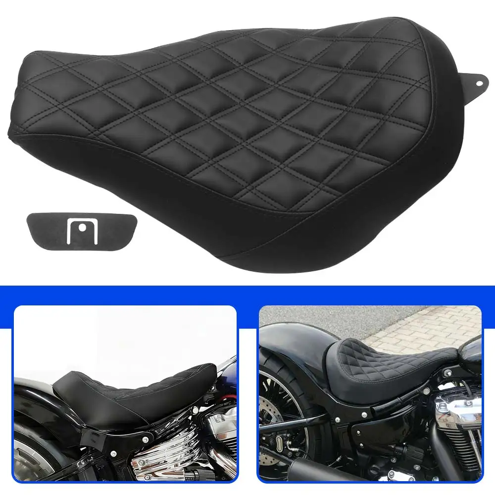 1 Piece Solo Driver Seat For Harley Fat Boy Breakout Fxdr(S) 114 Street Bob Fat Bob Slim Low Rider Sport Glide 2018-2023 Black