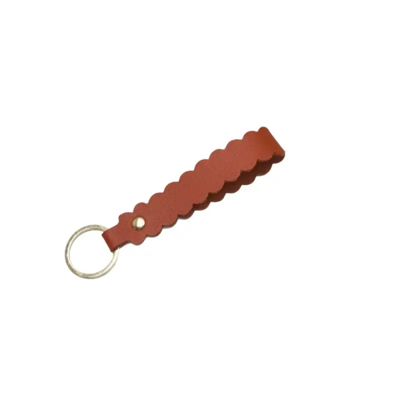 1 Stück Leder-Schlüsselanhänger mit Wellenkante, Mehrfarbiger Tragbarer Taschenanhänger für Frauen, Tägliches Geschenk – Detail 7