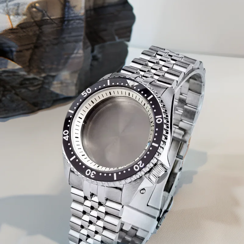

41mm SKX007 Diver Case NH35A Watch Case for NH36A Automatic Men Watch Ceramic Bezel Sapphire Crystal 200m Waterproof 120 Clicks