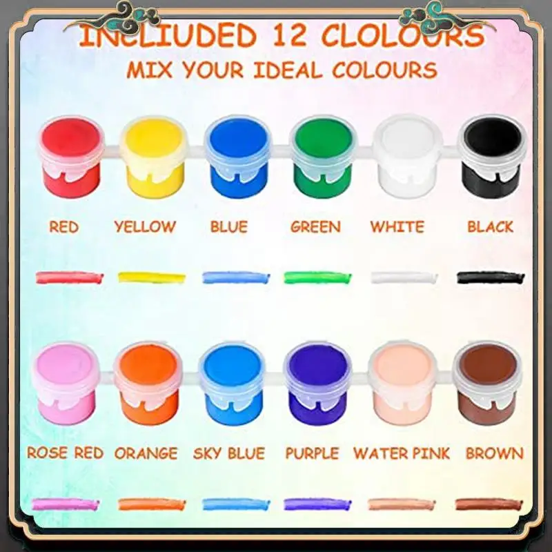 

Reliable-280 PCS Acrylic Paint Set,12 Colors Acrylic Paint Strips For Kids&Adults Craft Paint,Perfect For Home Birthday Classroo