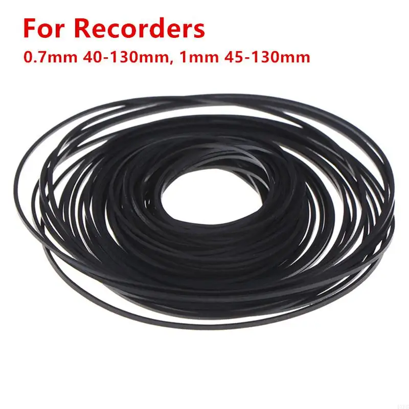 1 Pack 0.7mm 40-130mm/1mm 45-130mm Mix Cassette Tape Machine Belt Assorted Common Belt For Recorders Walkman Tape