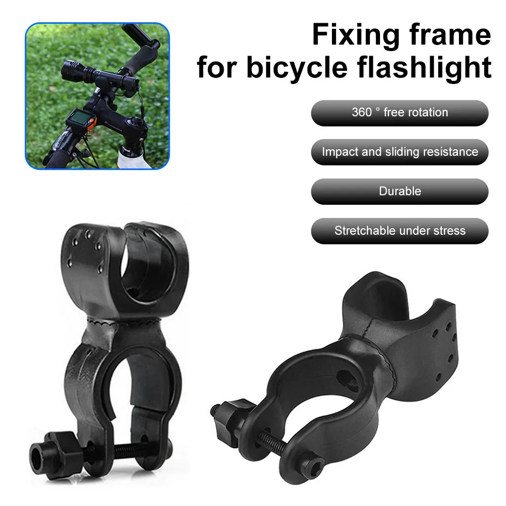 LED Torch Bracket Mount Holder Bicycle Lights Mount Holder 360 Rotation Cycling Bike Flashlight Accessories