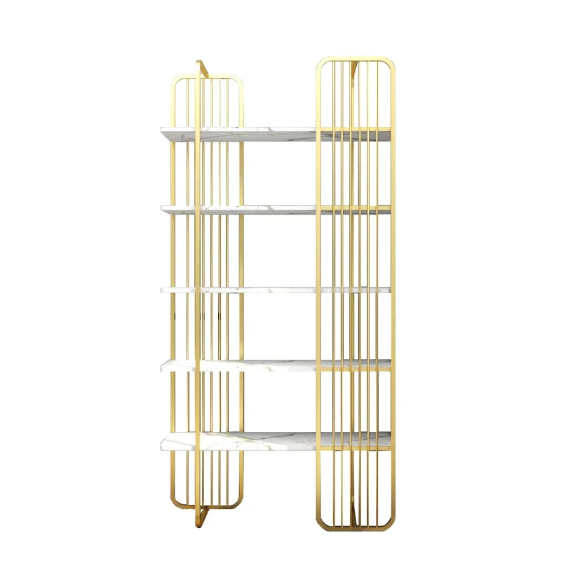 ZL Iron Living Room Shelf Partition Screens Bookshelf Floor Bookcase Office Display Stand