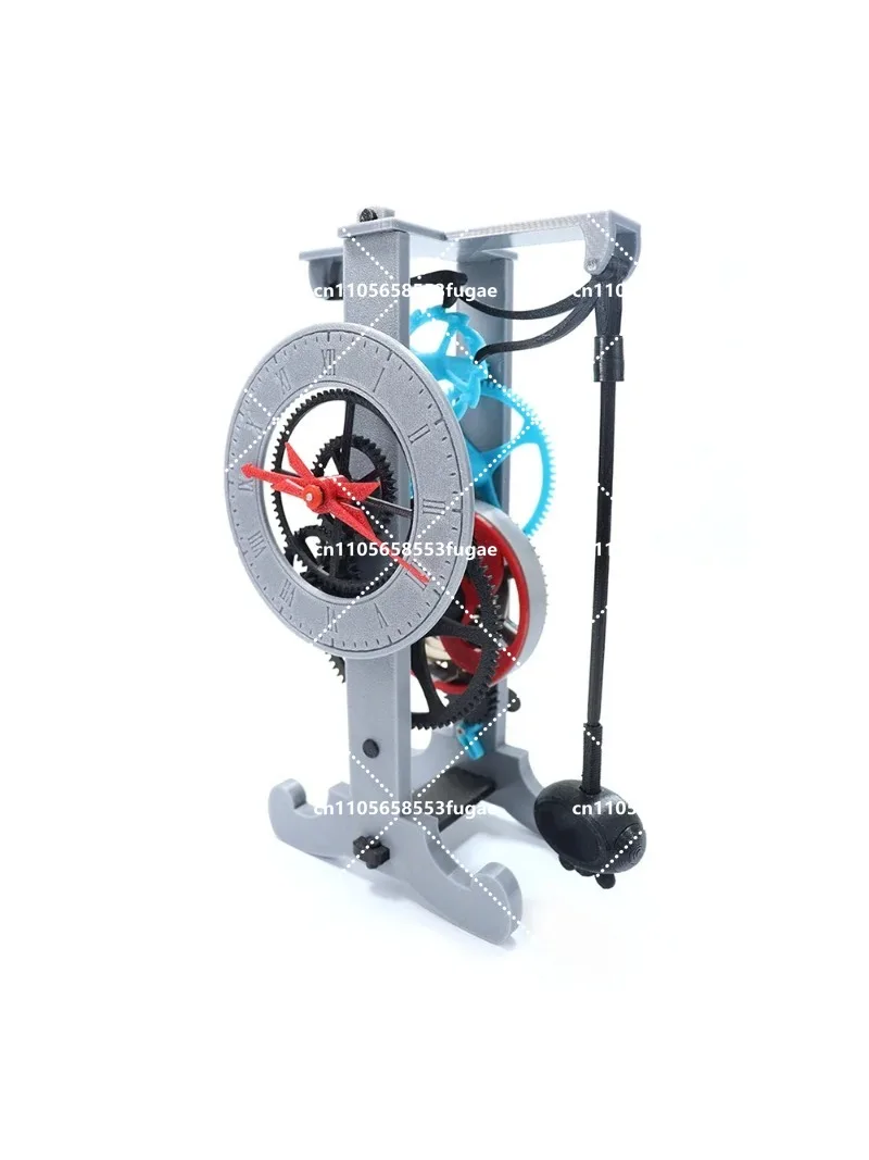 Pendulum Clock Model 3D Printing Mechanical Clock DIY Technology Small Production, Clockwork Power Gear Pendulum Principle Clock