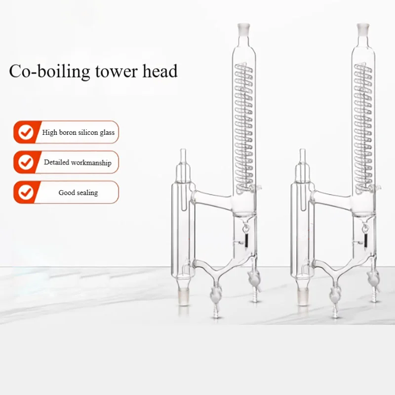 Azeotropic distillation head, phase separation tower head, distillation device with electromagnetic funnel and precision water s view 5
