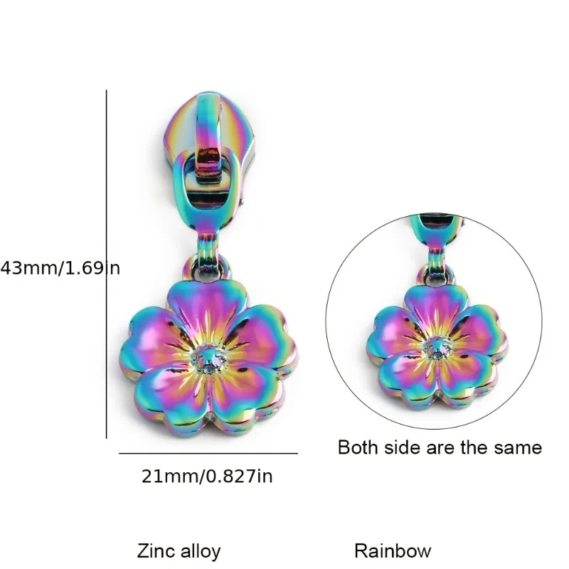 5/10/20PCS Wear resistant Five Petal Flower Metal Zipper Head Wallet Clothing Sewing #5 Nylon Zipper Slider DIY Bag Accessories