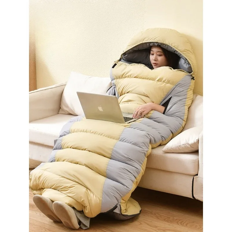 Adult sleeping bag down outdoor tent camping equipment cold quilt dual-purpose winter camping thickened single