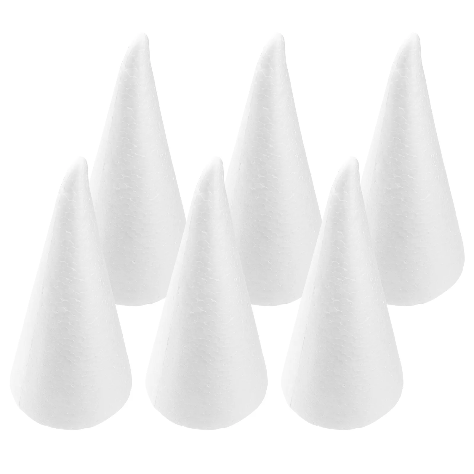 

6Pcs Foam Craft Cones White 24cm DIY Decoration Christmas Winter Flower Centerpiece Craft Preschool Activity