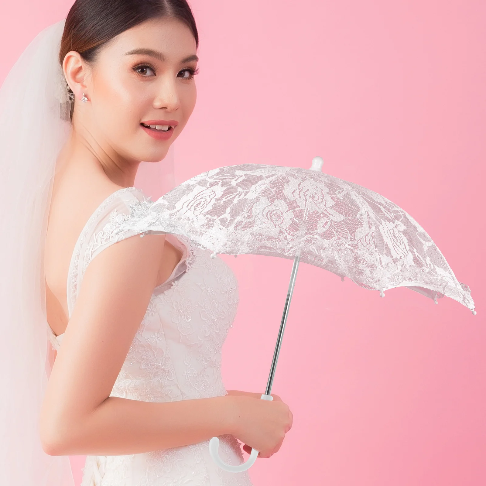 

Lace Umbrella Wedding Photography Prop Elegant Classic Stage Performance Parasol Decoration Bridal Party Tea Festivals