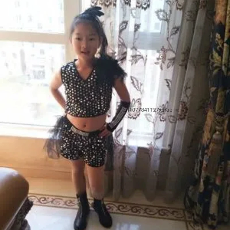 New Street Dance Sequin Costumes, Children's Hip-hop Sets, Jazz Dance Performance Costumes, Girls' Stage Dance Performances