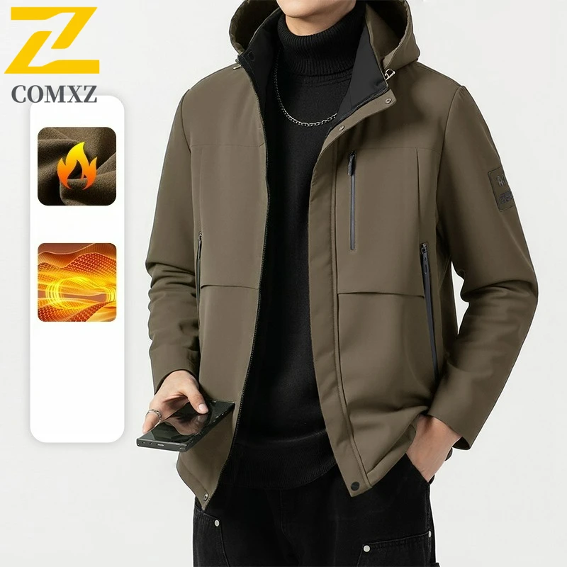 2025 New Men Padded Jacket Brand Luxury Winter Thicken Warm Windbreaker Parka Fashion Clothing Men's Detachable cap Puffer Coats