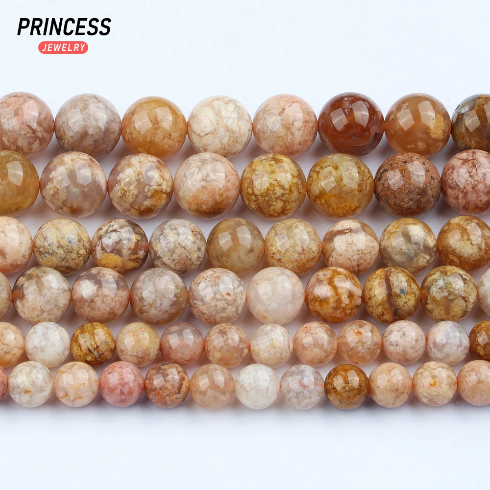 A++ Natural Madagascar Fireworks agate 6 8 10mm Loose Beads for Jewelry Making Bracelet Wholesale Stone Beads DIY Accessories