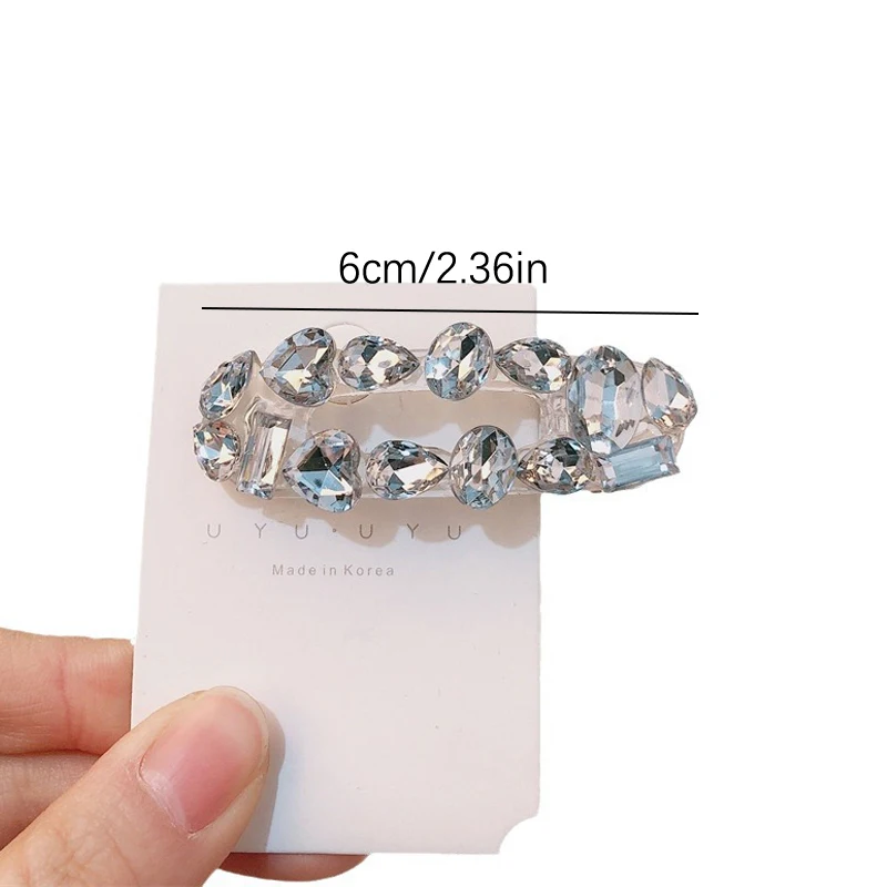 New Luxury Zircon Super Flash Hair Clips Sense Of Niche Oval Fairy Bangs Side Clip Girl Heart Fashion Versatile Hair Accessories