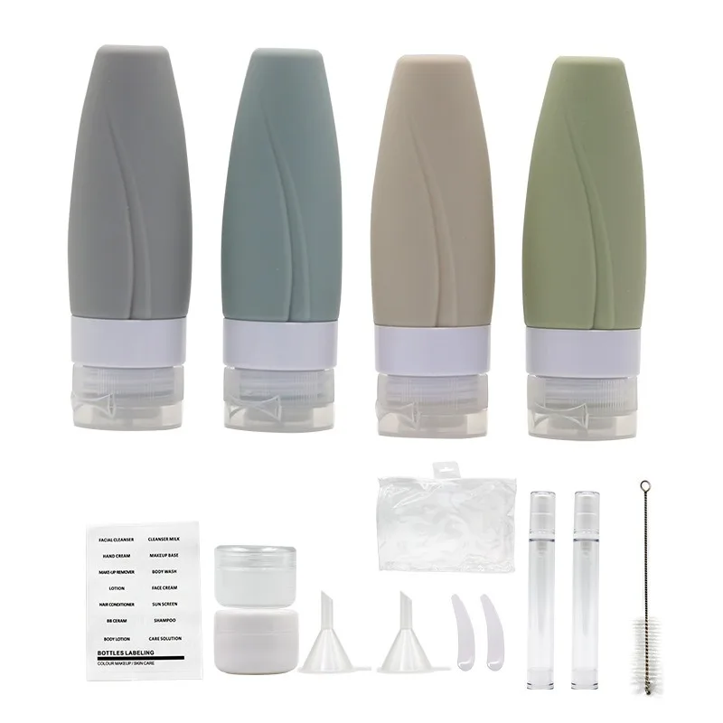 Leeseph Portable Travel Bottles,Leak Proof BPA Free Silicone Cosmetic Containers,Squeezable Refillable Tubes for 4 Pack