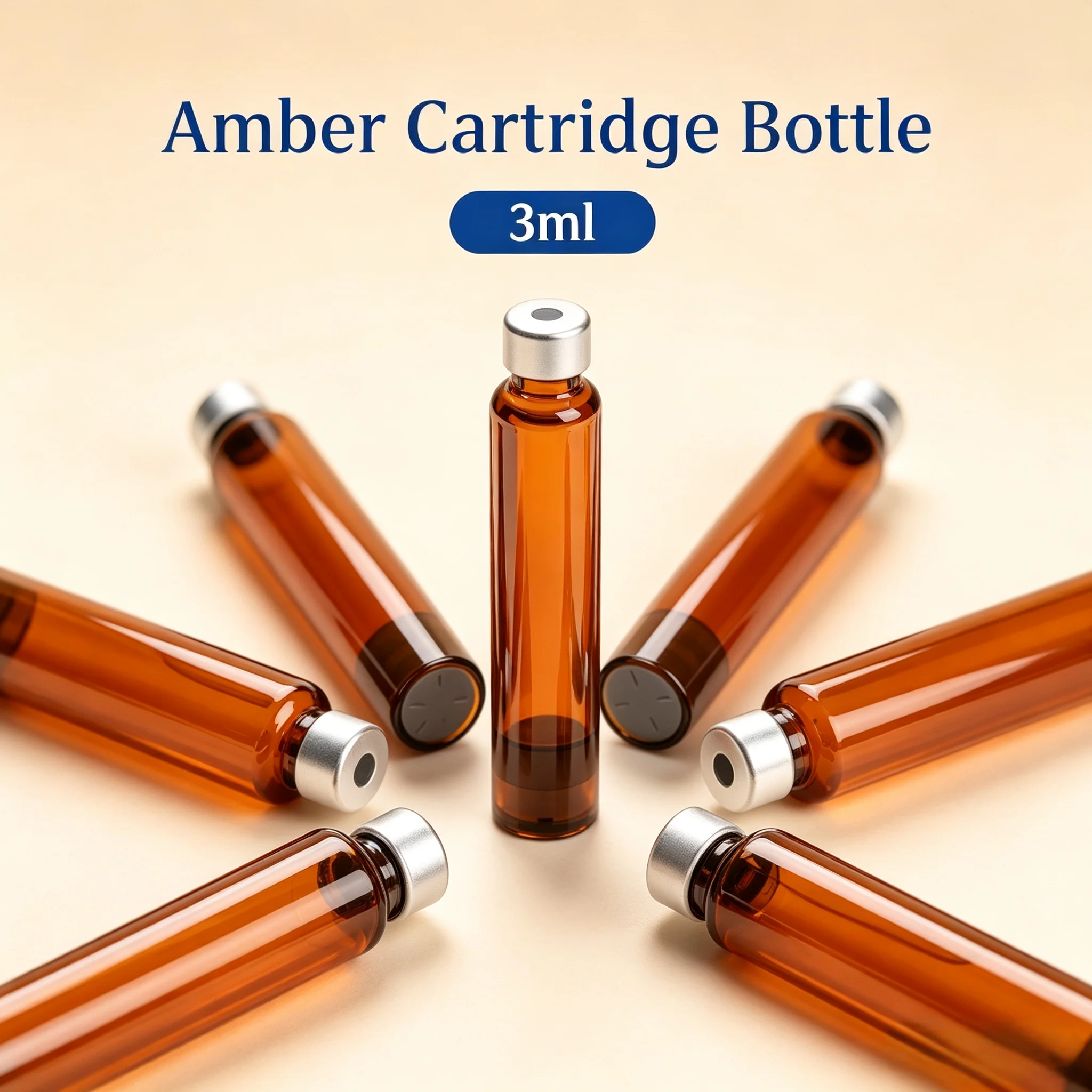 100Pcs Disposable Sterile 3ml Insulin Cartridges Individually Sealed Independent Packaging Replacement Cassette Bottle
