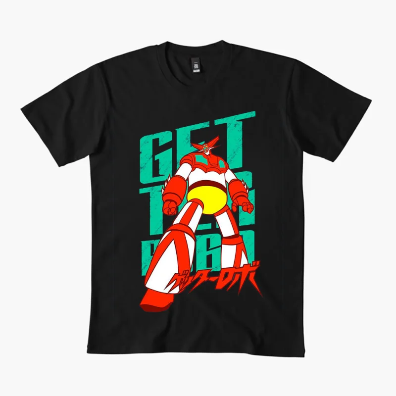 

80s Classic manga Getter Robot Mecha Graphic clothes 0405 Anime kotetsu the avenger Robot t shirt Short-sleeve All size tops