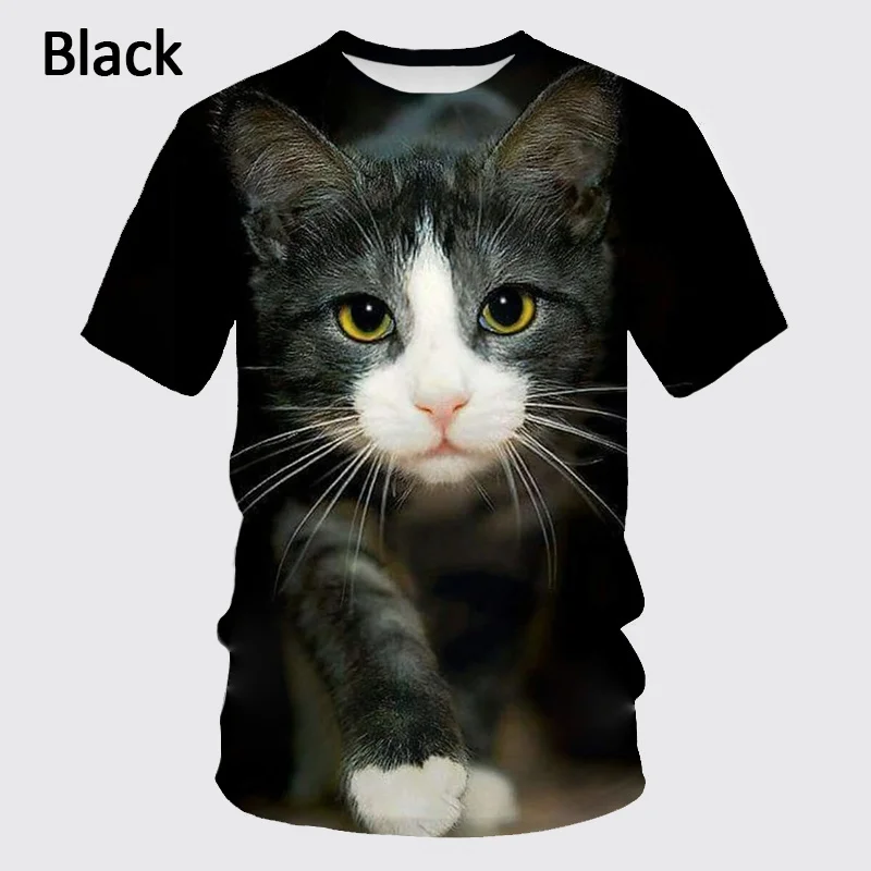 Fashion Design New Cool T-shirt for Men and Women 3D Printing Cute Cat Short-sleeved Top T-shirt Men\'s Casual Top T-shirt XS-5XL