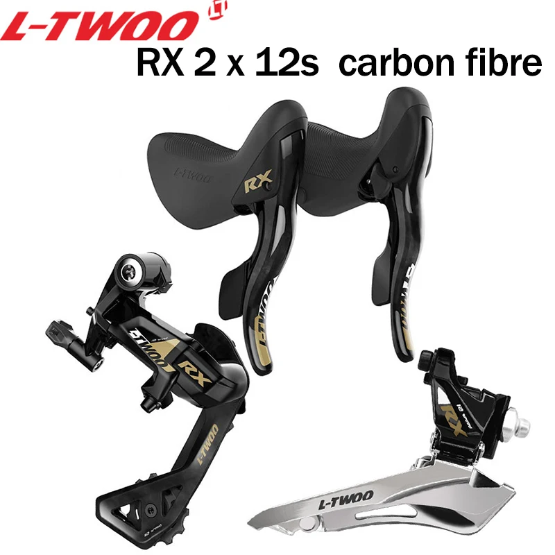 LTWOO RX Carbon Fiber Road Bicycle Transmission 2x12 Speed Manual Variable Clamp Ring Direct Mounting Front Shift 34T Rear Shift