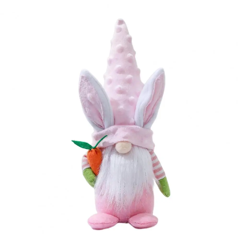 Attractive Elf Doll Ornament Cozy Touch Easter Bunny Doll Fully Filling Stuffed Plush Easter Rabbit Toy  Decorative