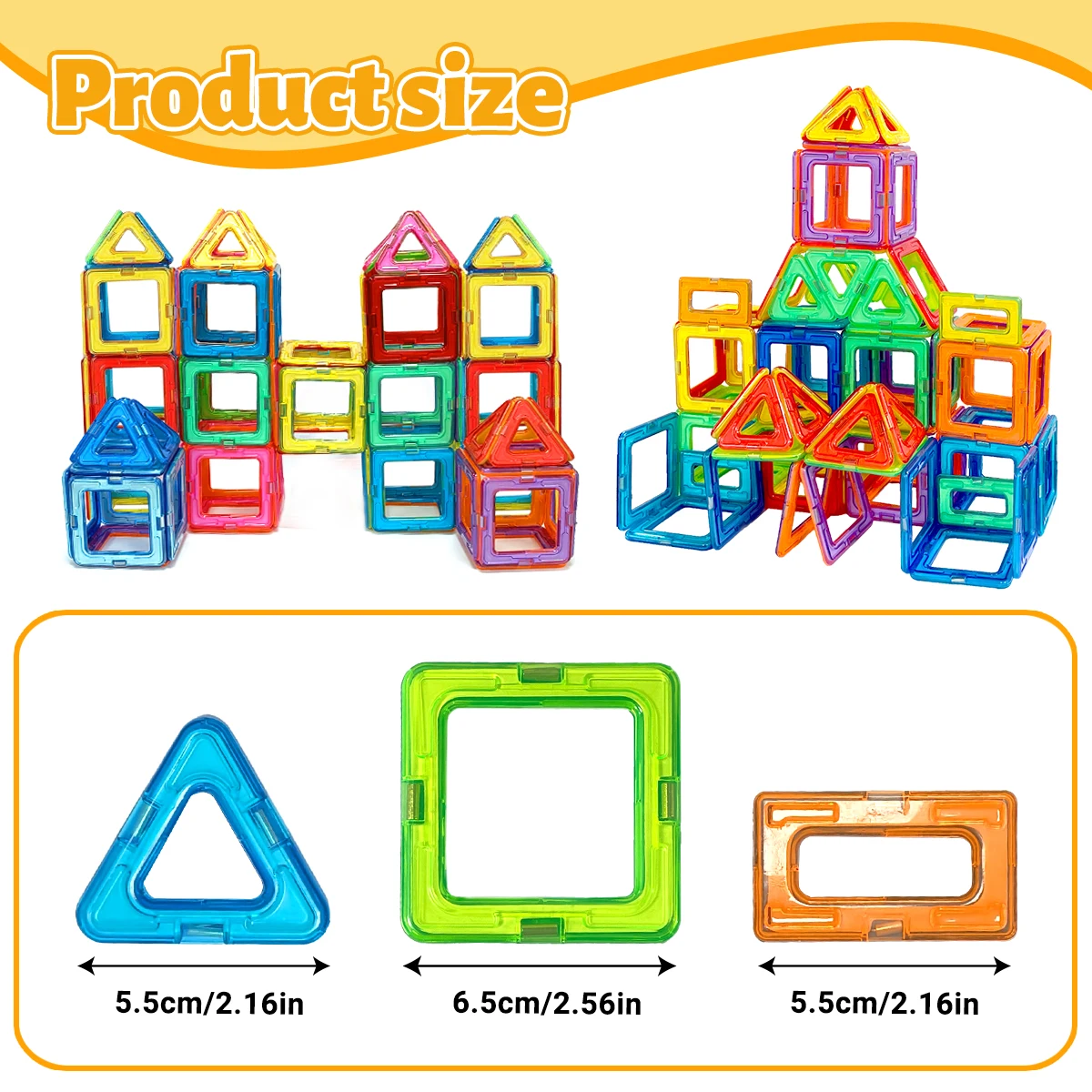 36/56/86 Uds. Juego de bloques de construcción magnéticos 2D/3D STEM juguetes educativos para niños de 3 años + regalos para niñas