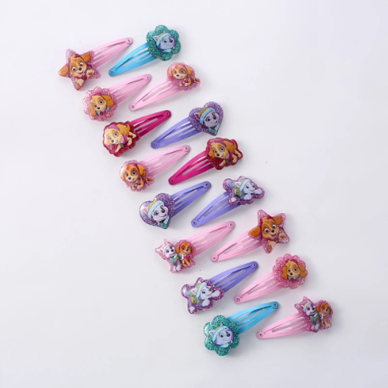 Kawaii PAW Patrols 헤어 클립 소녀 귀여운 만화 달콤한 보석 헤어 액세서리 애니메이션 캐릭터 헤어 클립 어린이 생일 선물