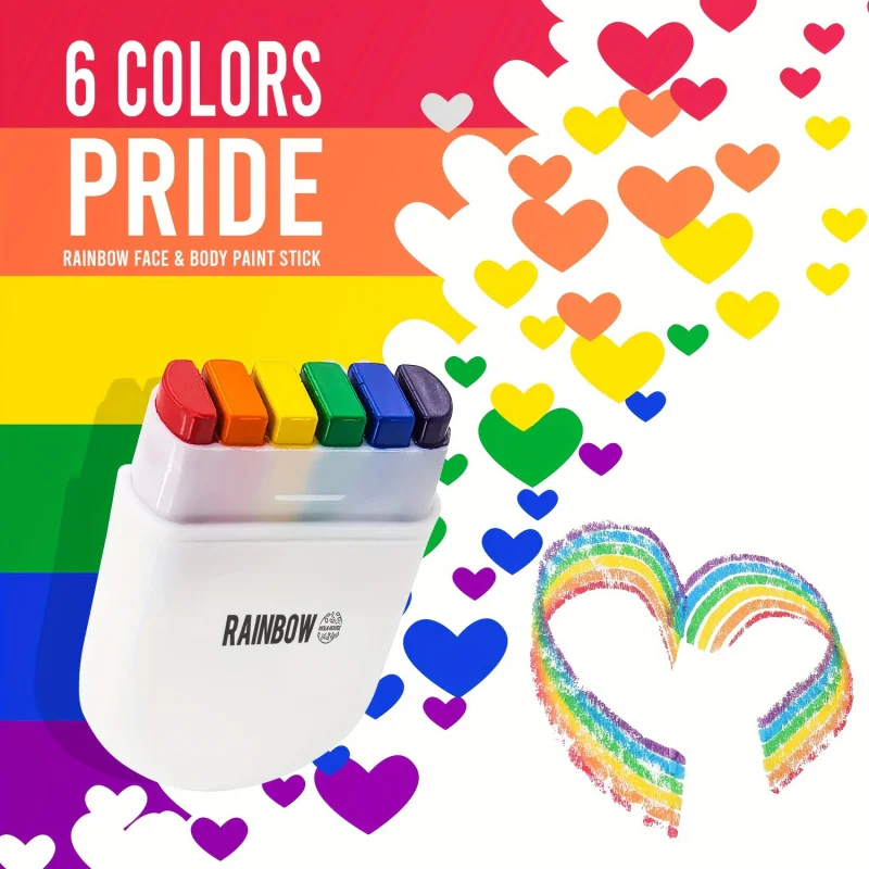 Rainbow Pride Face Paint Pen, Body Art pour les festivals et les fêtes Lgbt, 6 couleurs vibrantes