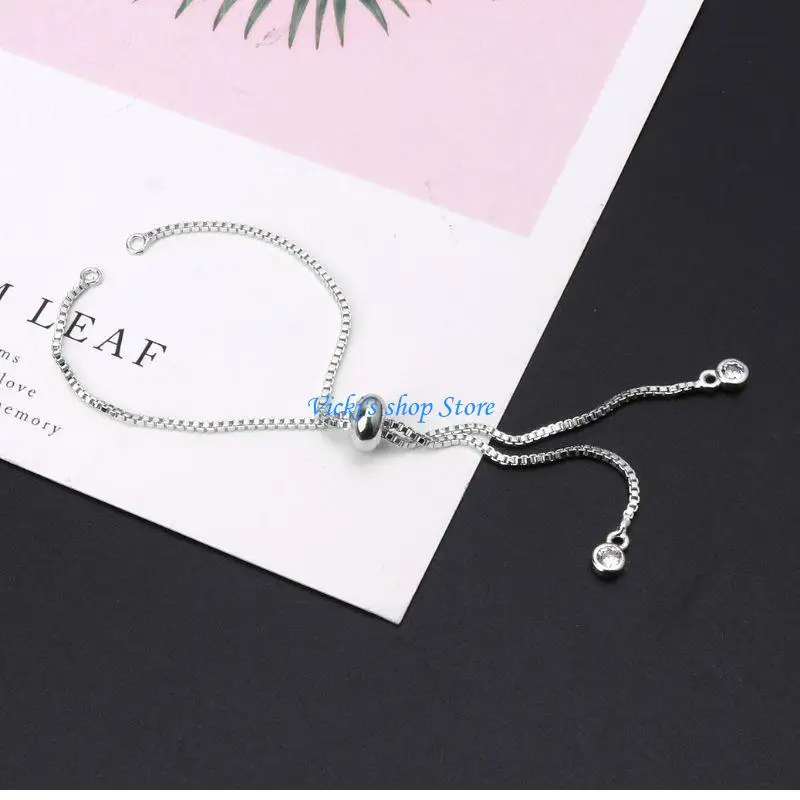 DIY أحجار الراين سحب سوار سلسلة موسع الشريحة مع الكرة ينتهي Jewe بسيط #6