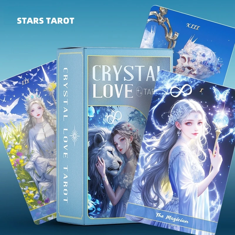 

New Crystal Love Tarot Deck 78 Cards Rose Quartz Healing Oracle Divination Rider Waite Guidance Gift English Spanish Russian