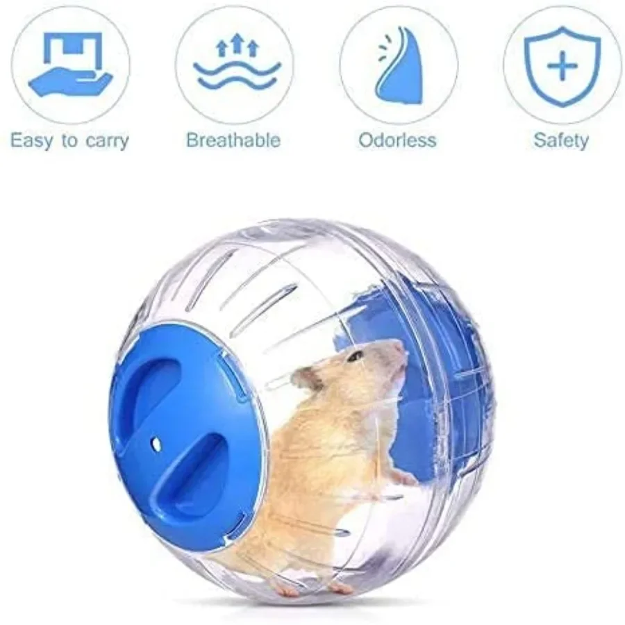Mini New Cute Dwarf Hamster Running Ball 4.72 Inches Crystal Ball for Hamsters Small Silent Exercise Wheel Cage Accessories for